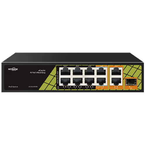 PoE Switch 8 + 2 uplink Gigabit RJ45 SFP AI Watchdog Function