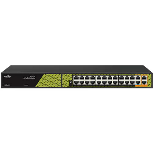 PoE Switch 24 + 2 uplink Gigabit RJ45 SFP AI Watchdog Function 300W Total Power