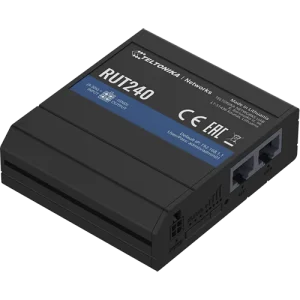 TEL-RUT240-01U 4G LTE Router Closeup Side View Network Ports