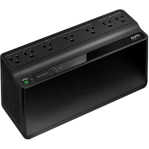 A black rectangle with power outlet ports