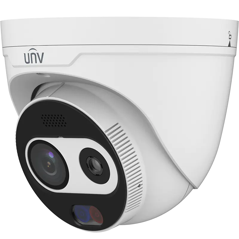 A Uniview turret camera with thermal and visible light sensors, front right