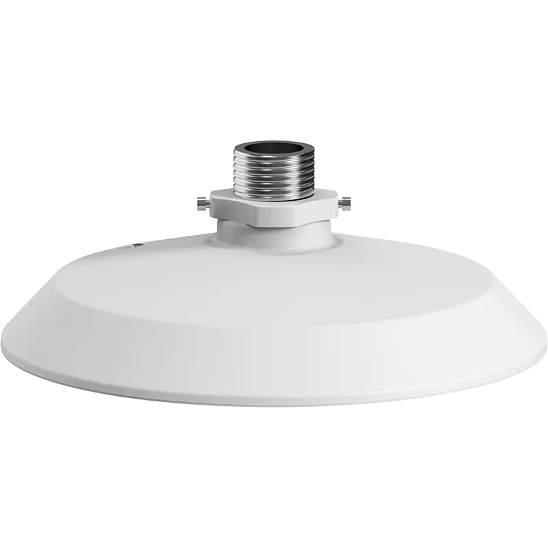 A large metal bracket designed for Uniview multi-sensor dome cameras, shaped somewhat like a funnel, taken from a slightly top angle. A large metal thread can be seen protruding from the top of the bracket.