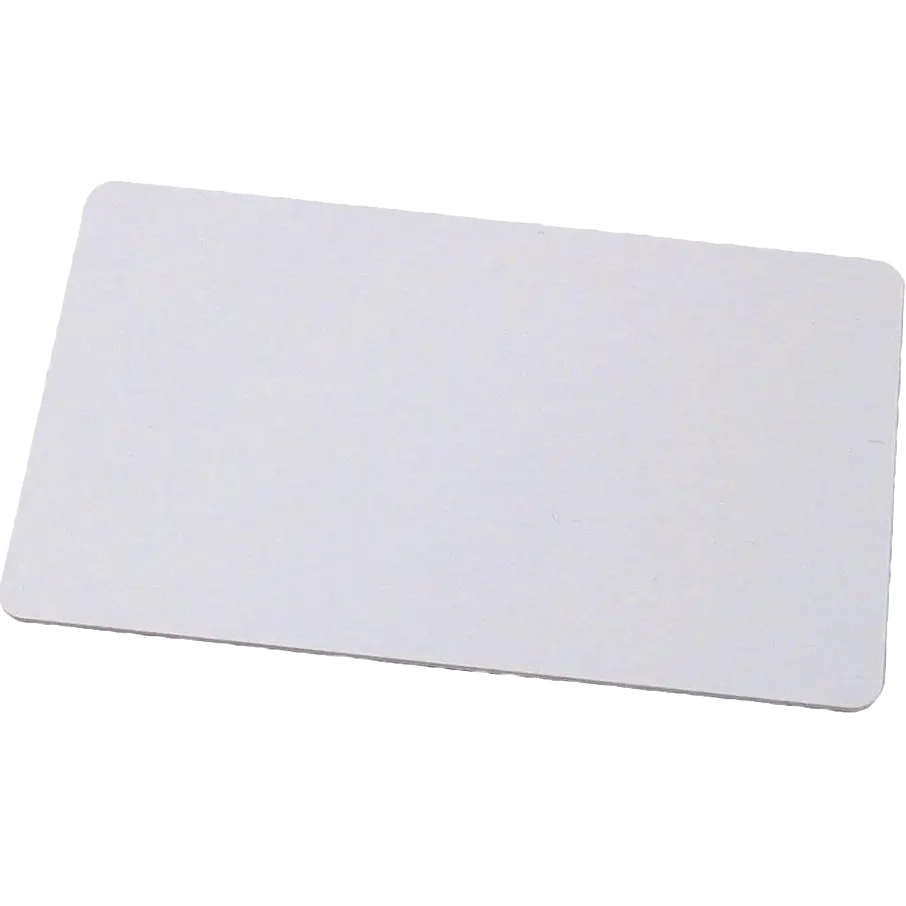 A white plastic card with an chip inside that allows you to open doors by holding it within 3-inches of a reader