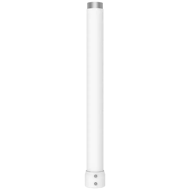 A white metal extension pole for mounting Uniview PTZ cameras to the ceiling