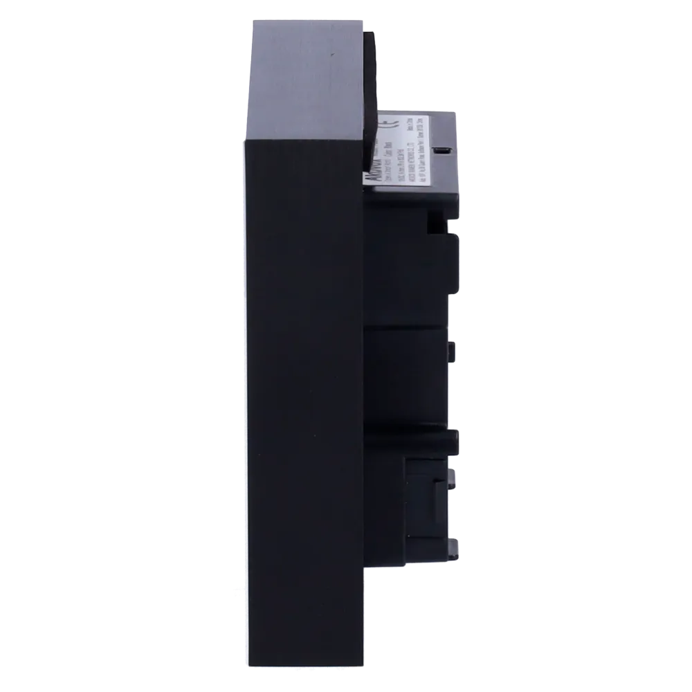 A side view of Akuvox's A02S card reader terminal, revealing a slightly bulky design with durable plastic materials.