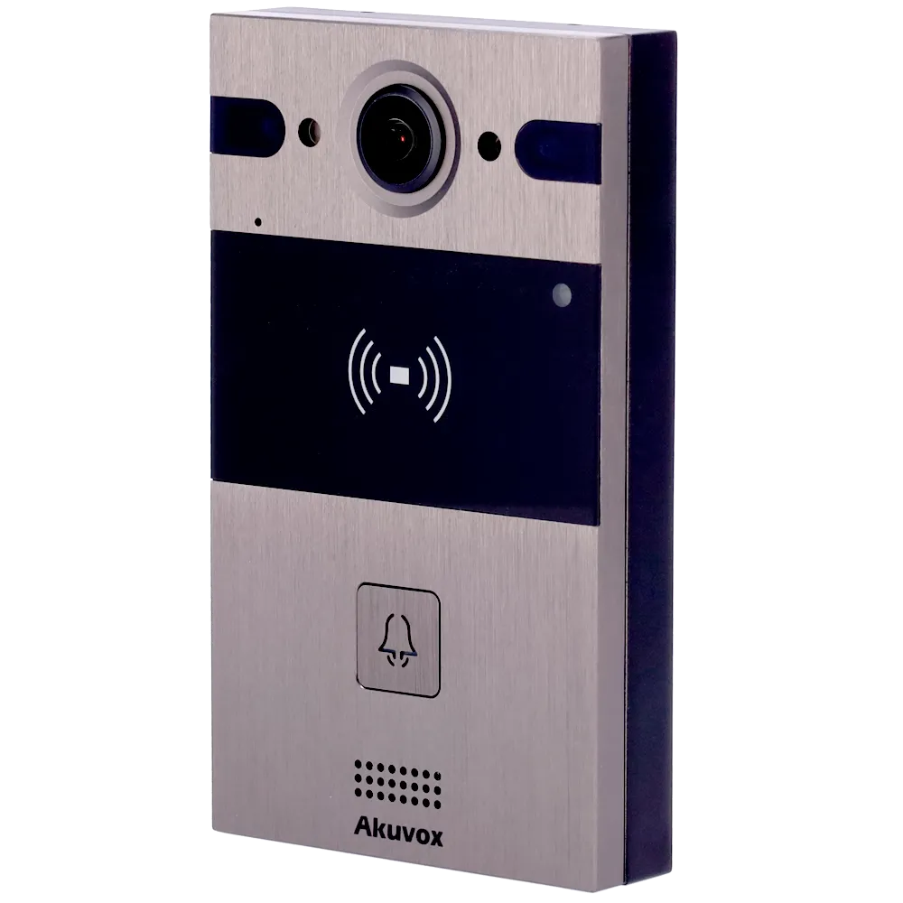 Akuvox's metal R25A video intercom, viewed from the front at a slight angle