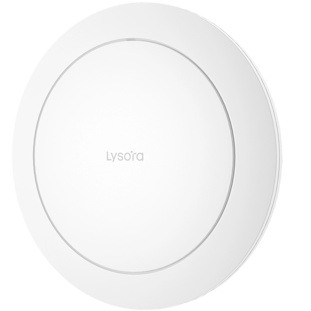 A white circular disk designed to be mounted on a drop ceiling to provide wireless coverage